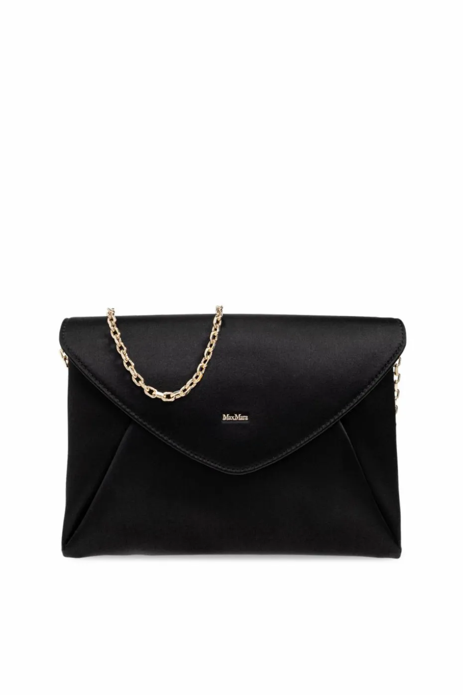 Max Mara CZARNY Satynowa kopertówka 'Envelope`