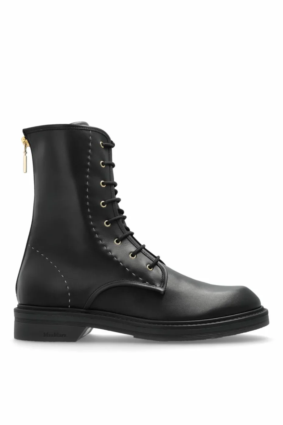 Max Mara CZARNY Skórzane buty `Urbancombact`