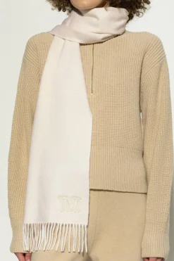 Max Mara kremowy Kaszmirowy szal