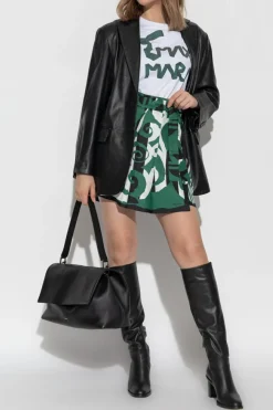 Max Mara ZIELONY Jedwabna spódnica `Navigli`