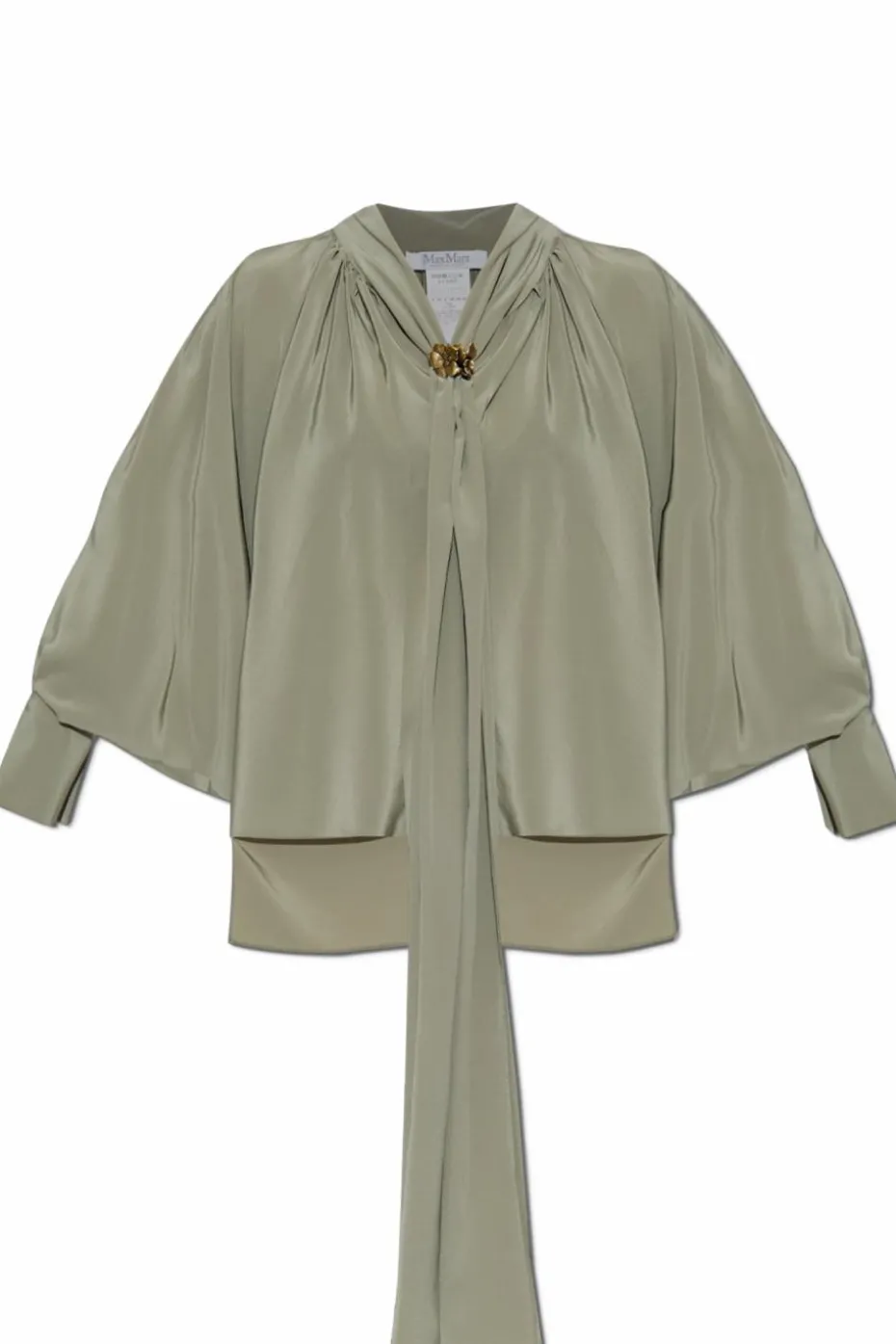 Max Mara ZIELONY Jedwabna koszula `LEONIDA`