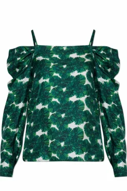 Max Mara ZIELONY Jedwabny top `Ustica`