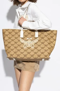 MCM beżowy Torba typu `shopper`