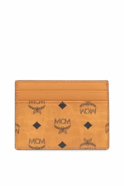 MCM BRĄZOWY Etui na karty z logo