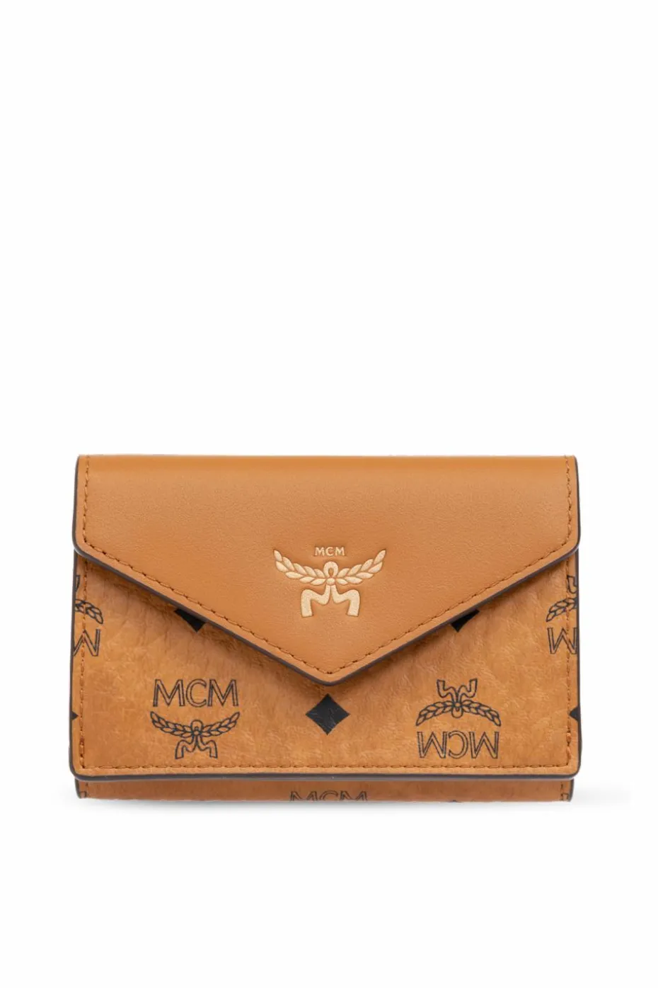 MCM BRĄZOWY Portfel z logo