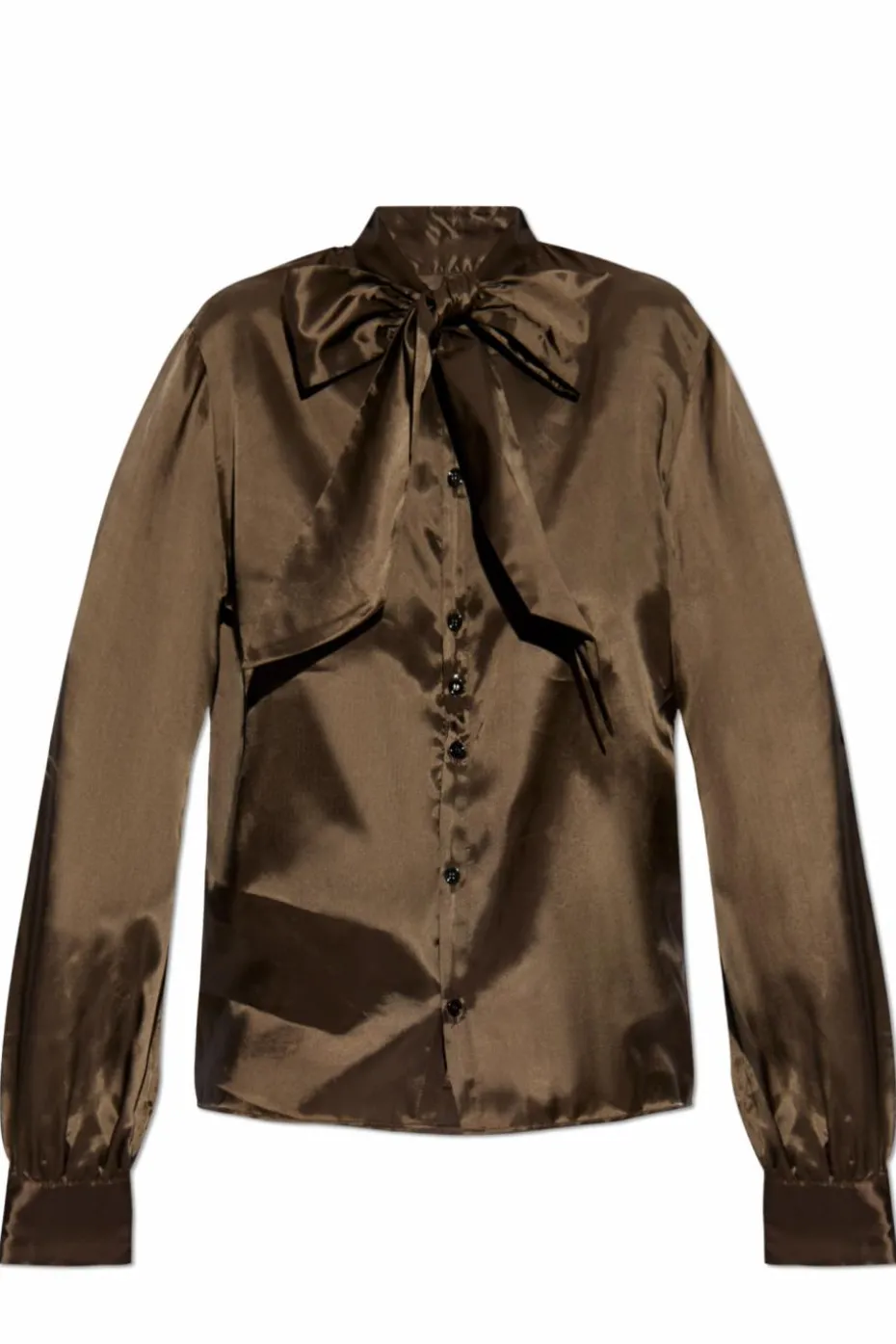 MM6 Maison Margiela BRĄZOWY Top z wiązaniem