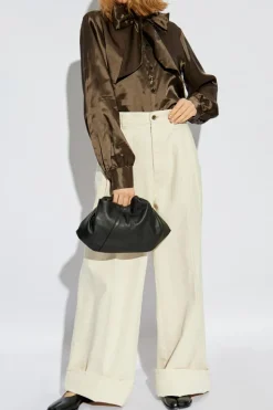 MM6 Maison Margiela BRĄZOWY Top z wiązaniem