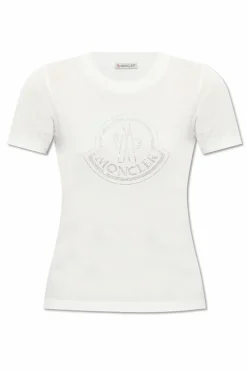 Moncler BIAŁY T-shirt z logo