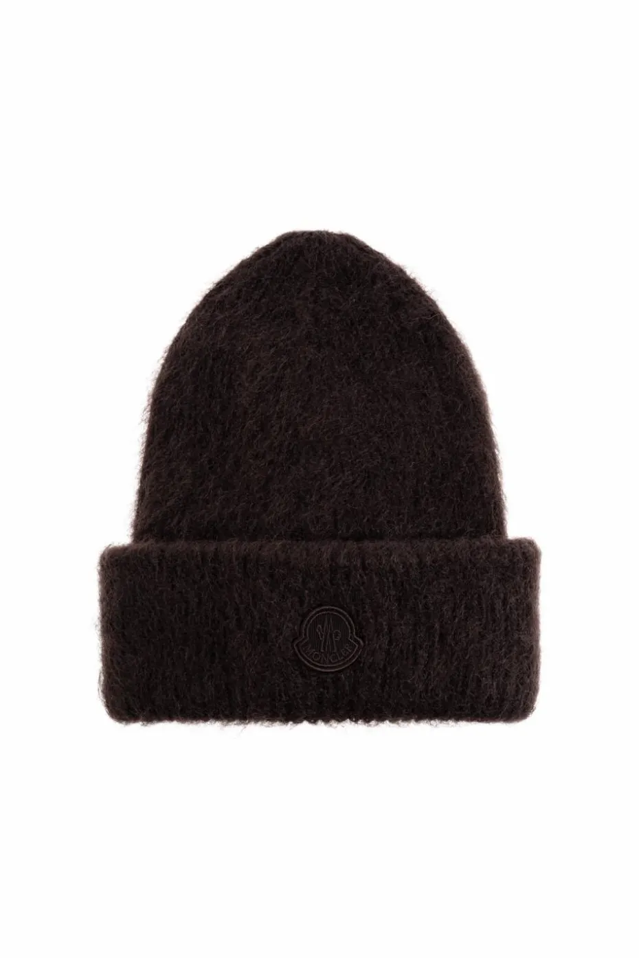 Moncler BRĄZOWY Czapka z naszywką z logo