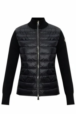 Moncler CZARNY Kardigan ze stójką