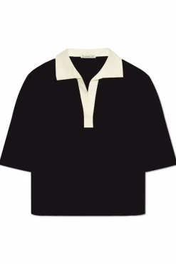 Moncler GRANATOWY Polo z naszywką z logo