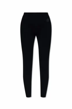 Moncler GRANATOWY Prążkowane legginsy
