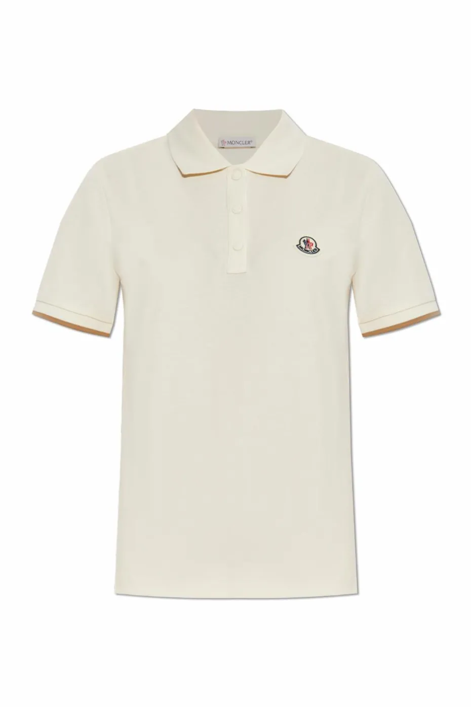 Moncler kremowy Polo z kołnierzem