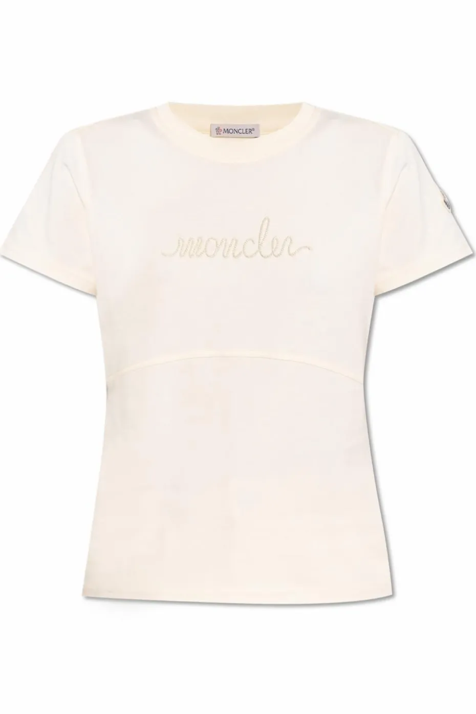 Moncler kremowy T-shirt z logo