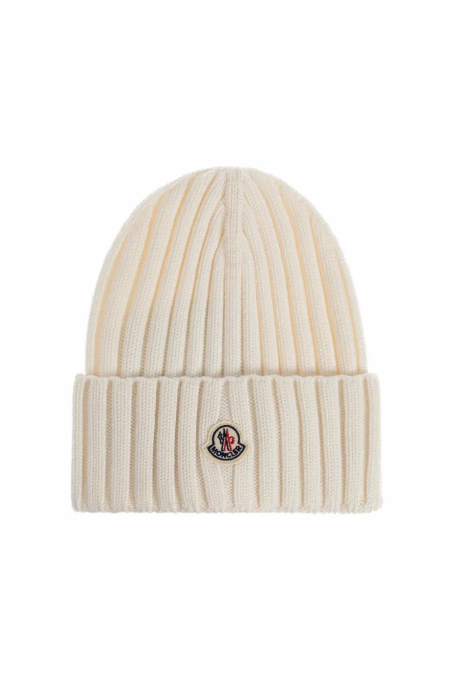 Moncler kremowy Wełniana czapka