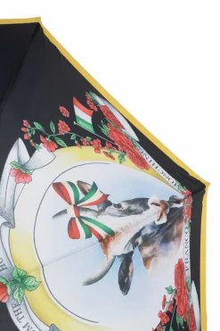 Moschino CZARNY Parasol ze wzorem
