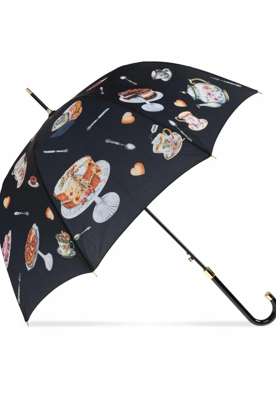 Moschino CZARNY Parasol ze wzorem