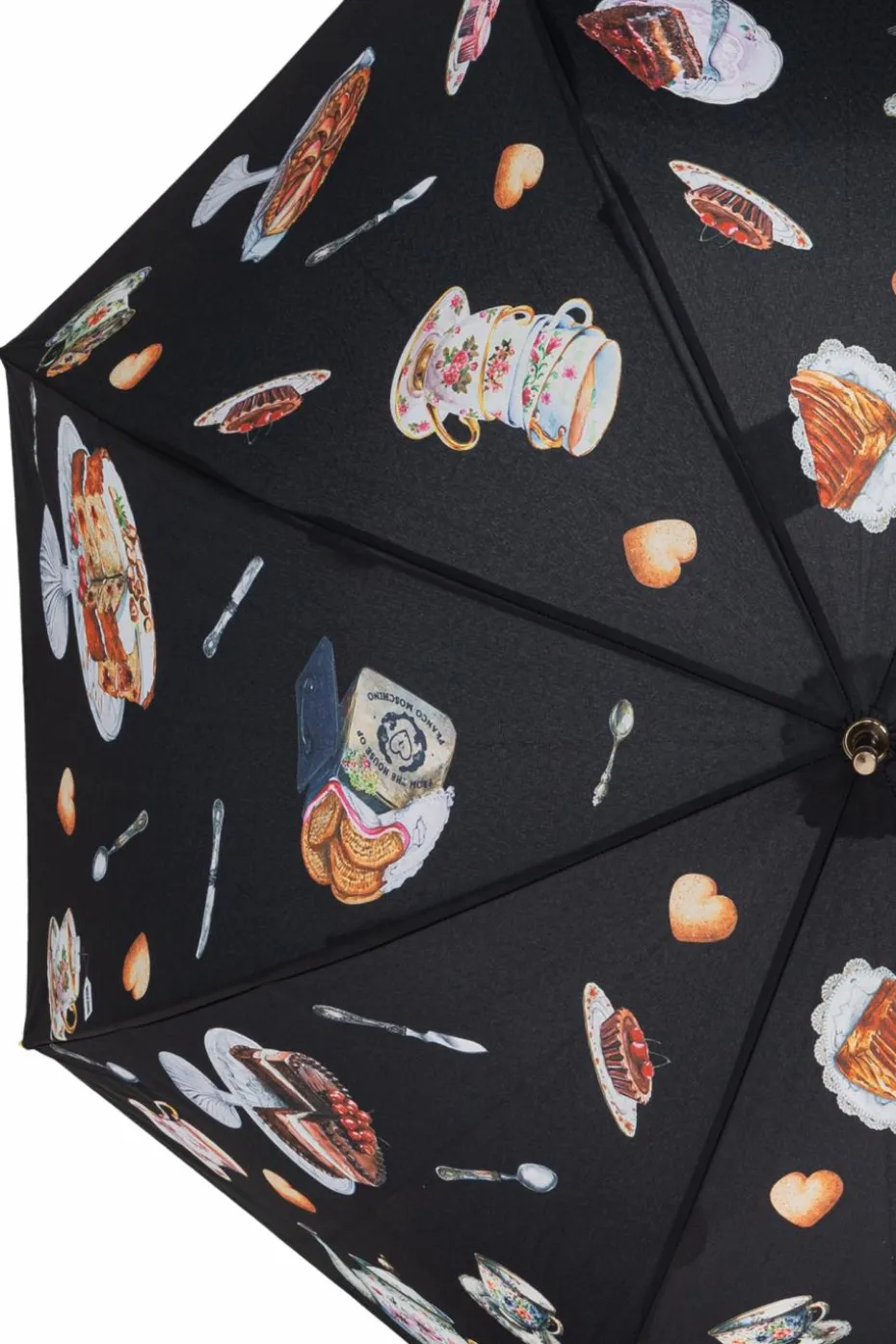 Moschino CZARNY Parasol ze wzorem