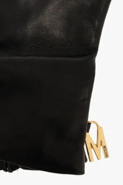 Moschino CZARNY Skórzane rękawice