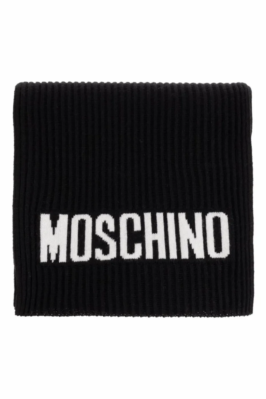 Moschino CZARNY Szal z logo