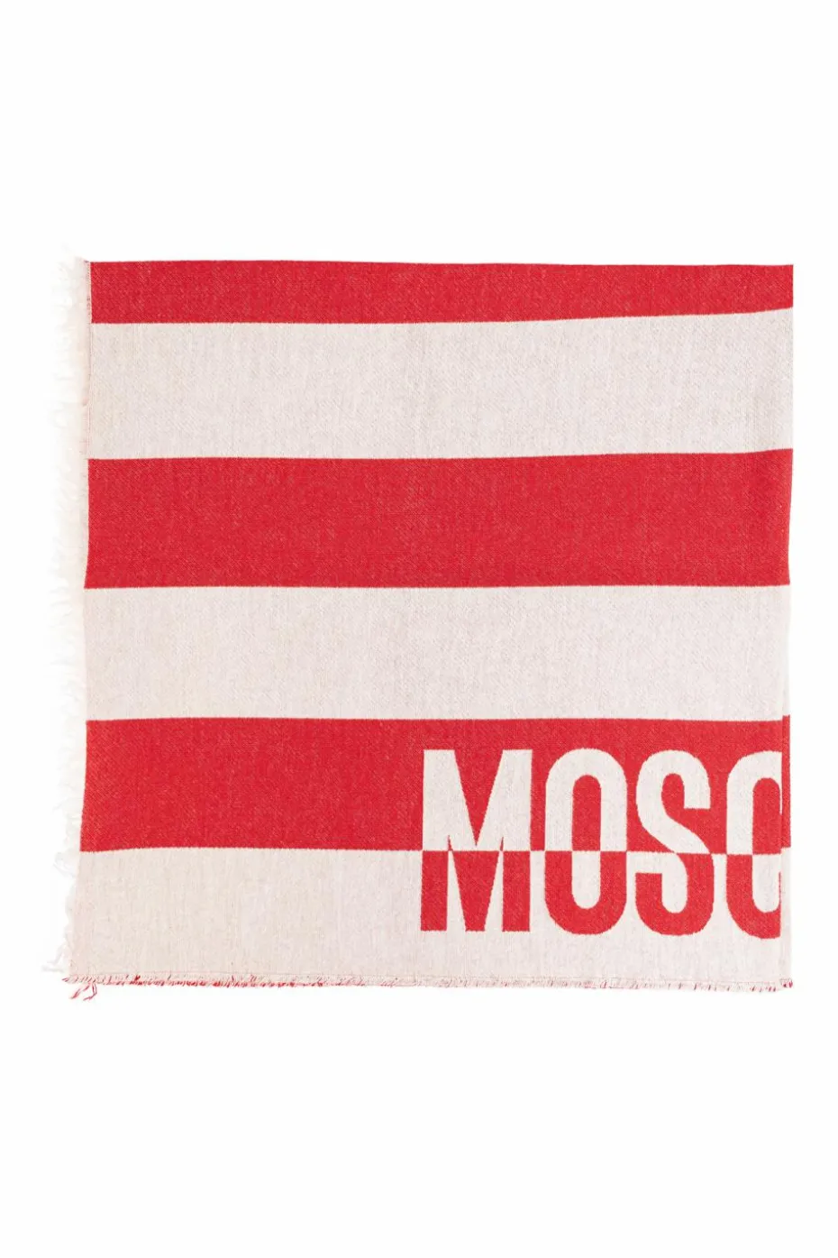 Moschino CZERWONY Szal z logo