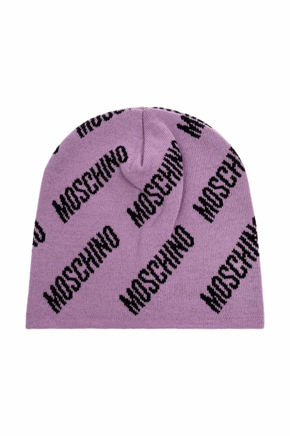 Moschino FIOLETOWY Czapka z monogramem
