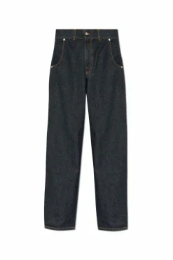 Moschino GRANATOWY Jeansy z wysokim stanem