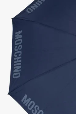 Moschino GRANATOWY Składany parasol z logo