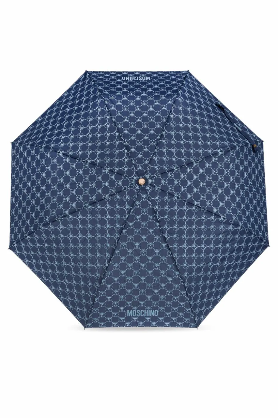 Moschino GRANATOWY Składany parasol z logo