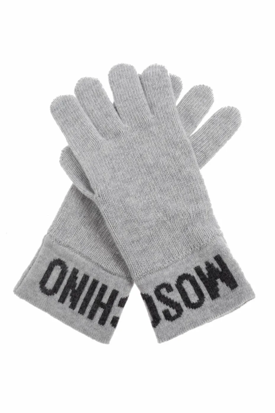 Moschino SZARY Rękawiczki z logo