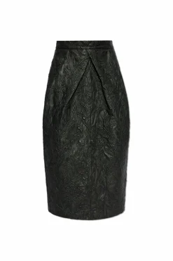Munthe CZARNY Skórzana spódnica ‘Faith’