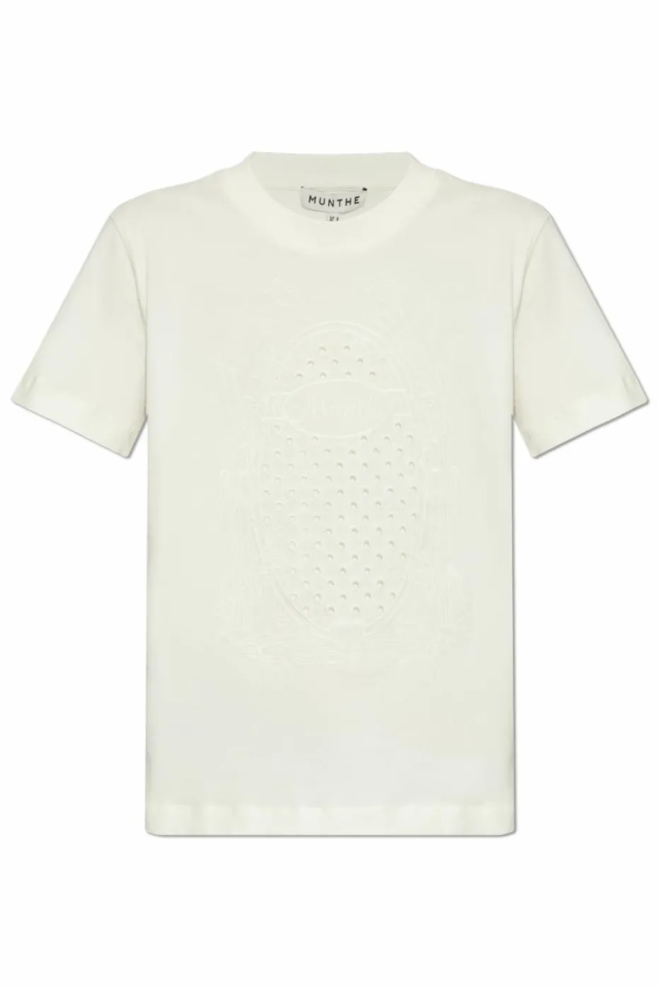 Munthe kremowy T-shirt z logo ‘Fenella’