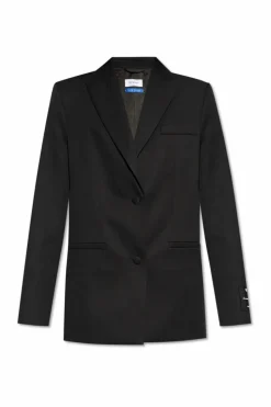 Off-White CZARNY Wełniana marynarka