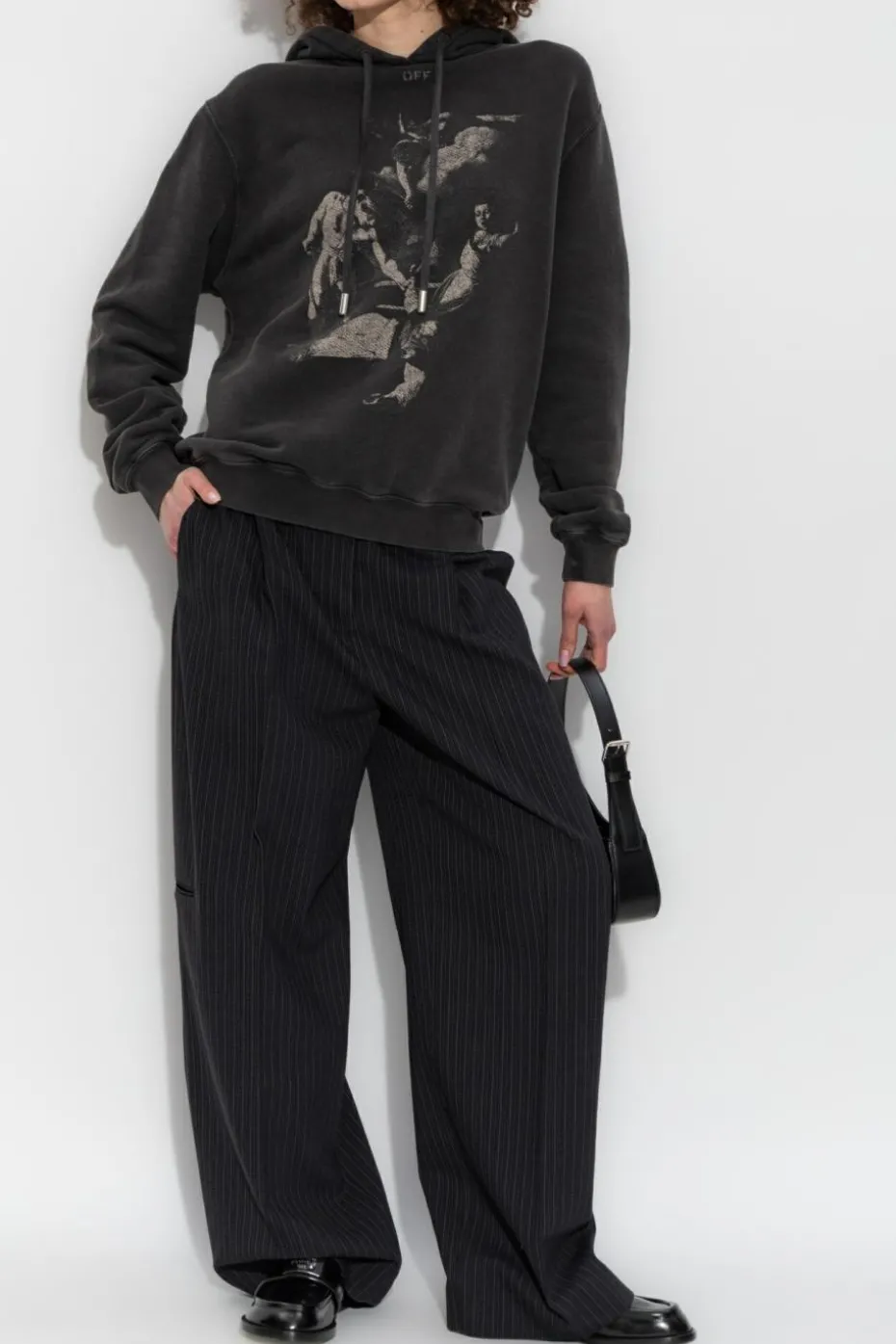 Off-White SZARY Bluza z kapturem