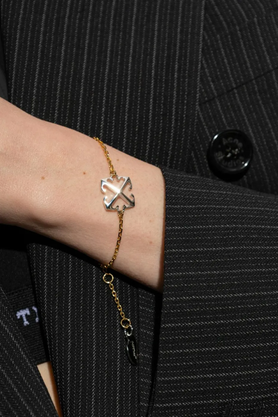 Off-White ZŁOTY Bransoleta z logo