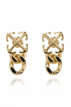 Off-White ZŁOTY Mosiężne kolczyki
