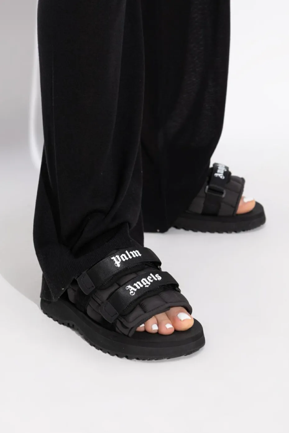 Palm Angels CZARNY Klapki z logo