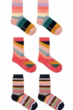 Paul Smith MULTIKOLOR Trójpak bawełnianych skarpet z lureksową nicią