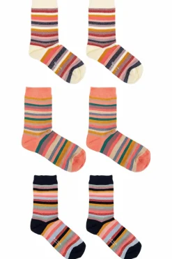 Paul Smith MULTIKOLOR Trójpak bawełnianych skarpet z lureksową nicią