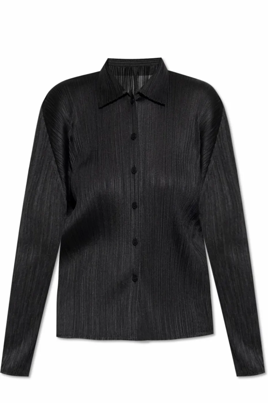 Pleats Please Issey Miyake CZARNY Plisowana koszula
