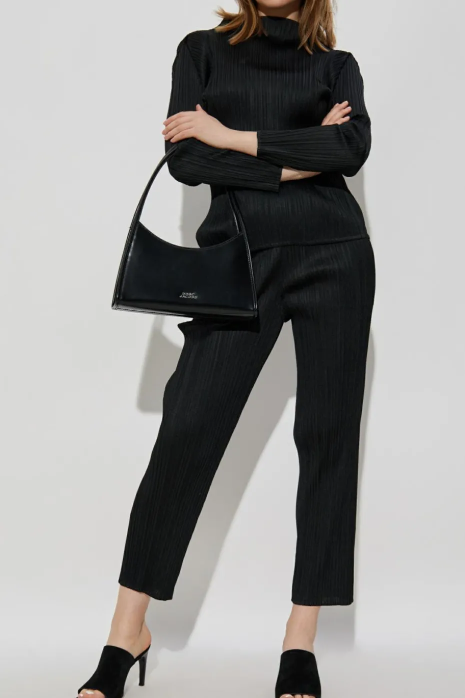 Pleats Please Issey Miyake CZARNY Plisowane spodnie