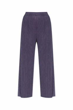 Pleats Please Issey Miyake FIOLETOWY Plisowane spodnie