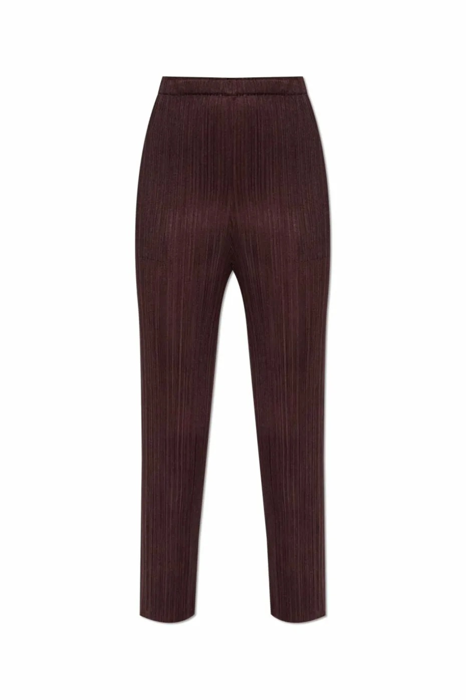 Pleats Please Issey Miyake BRĄZOWY Plisowane spodnie