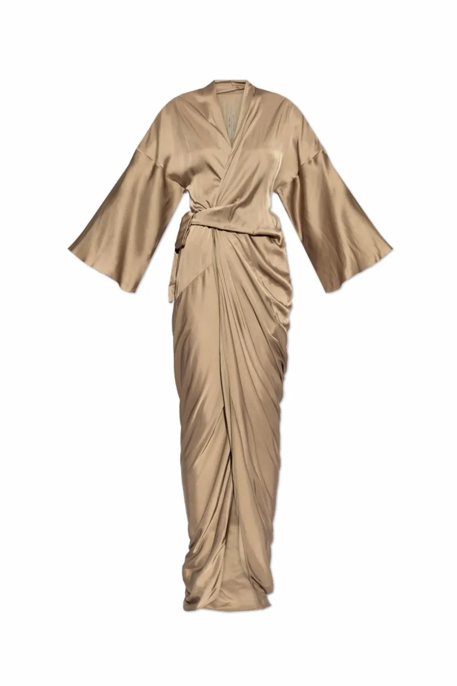 Rick Owens beżowy Sukienka `Wrap Gown`
