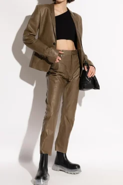 Rick Owens BRĄZOWY Skórzana marynarka