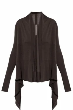 Rick Owens BRĄZOWY Wełniany kardigan