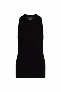 Rick Owens CZARNY Prążkowany top `Tank