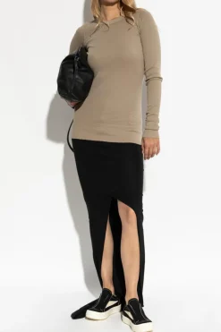 Rick Owens DRKSHDW beżowy T-shirt `Rib`