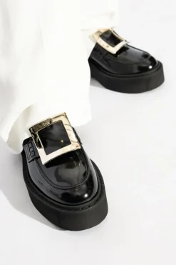 Roger Vivier CZARNY Skórzane buty ‘Viv’Rangers’