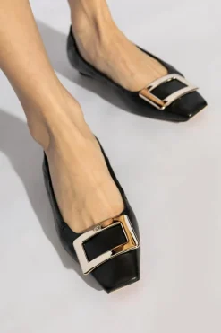 Roger Vivier CZARNY Skórzane baleriny ‘Belle Vivier’